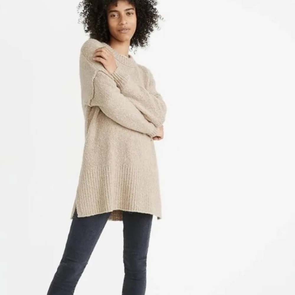 Cozy Beige Tunic Sweater for Women